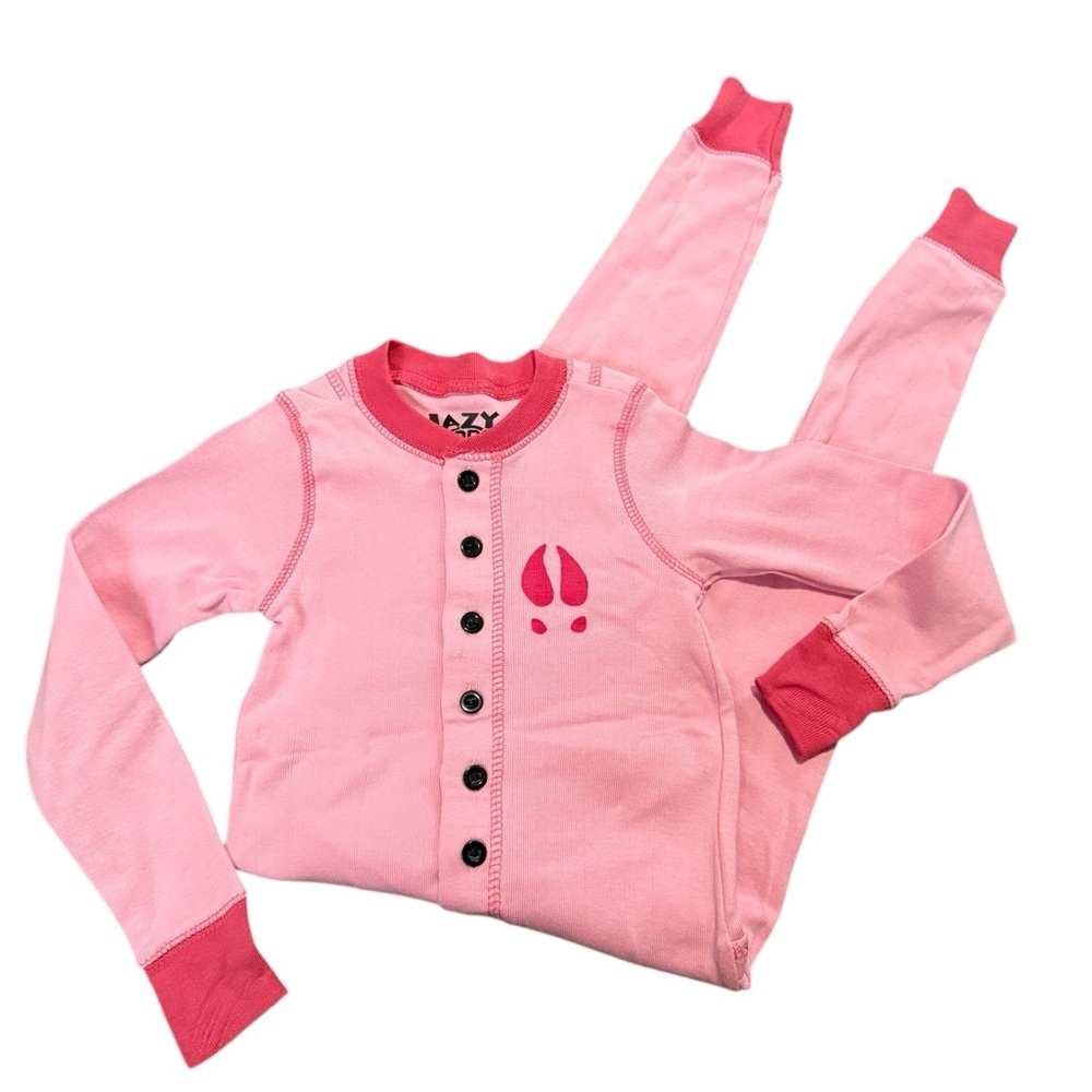 NWTS Lazy One Pink Moose Flapjack One Piece PJS, Size 2
